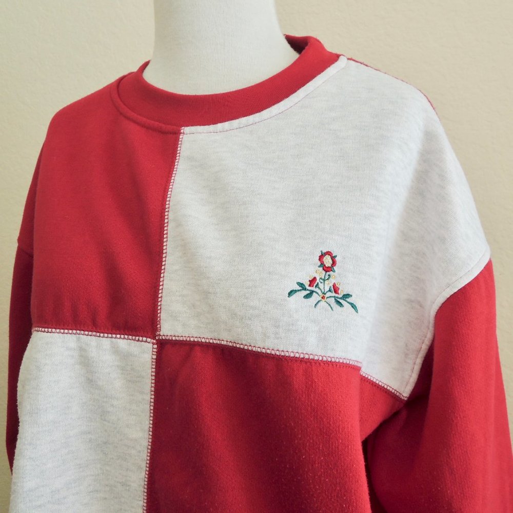 Vintage 80s Color Block Pullover Sweatshirt